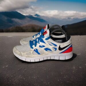 Nike Free Run 2 White Photo Blue Shoes Men's Sz 8.5 (DX1794 100) Or Women's Sz 9